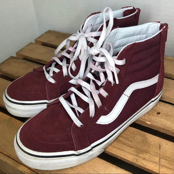 Other - Kids Sk8 hi zip Van burgundy shoes 2.5